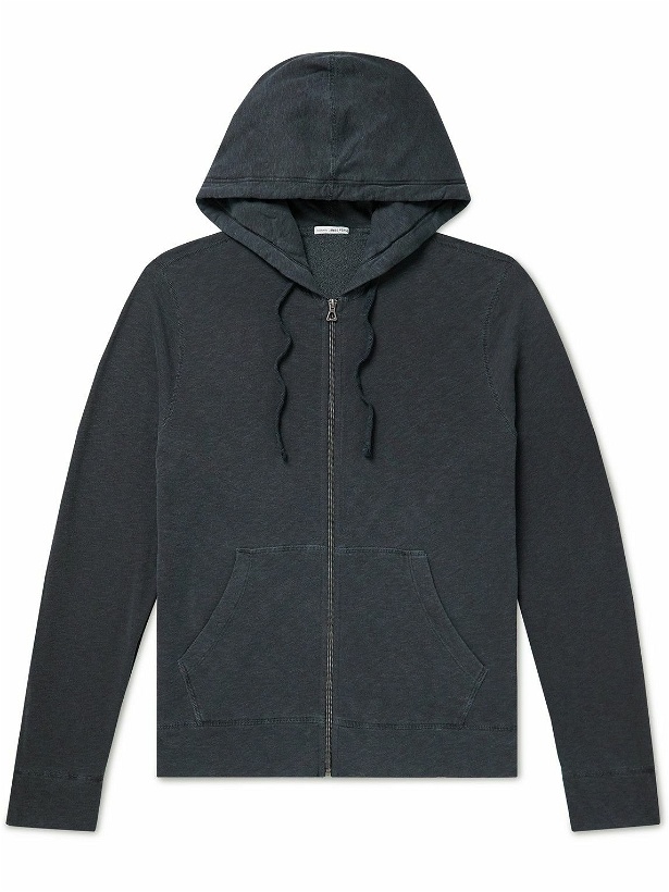 Photo: James Perse - Loopback Supima Cotton-Jersey Zip-Up Hoodie - Blue