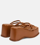 Souliers Martinez Alambra wedge platform leather sandals