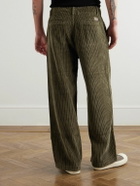 ERL - Straight-Leg Cotton-Corduroy Trousers - Green