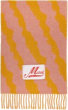 Marni Pink & Yellow Striped Scarf