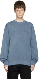 Carhartt Work In Progress Blue Garment-Dyed Sweatshirt