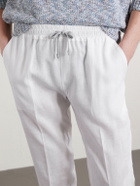 FEDELI - Bonifacio Straight-Leg Linen Drawstring Trousers - White
