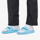 Balenciaga Men's Pool Slide in Sky Blue/Black