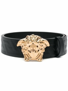 Versace Black Greca Medusa Belt