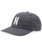 Norse Projects Men's Felt N Twill Sports Cap in Magnet Grey