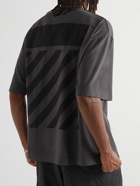 Off-White - Logo-Print Cotton-Jersey T-Shirt - Gray