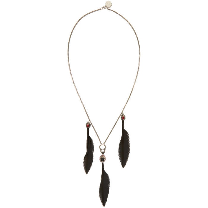 Photo: Alexander McQueen Silver Can Tab Feather Necklace 