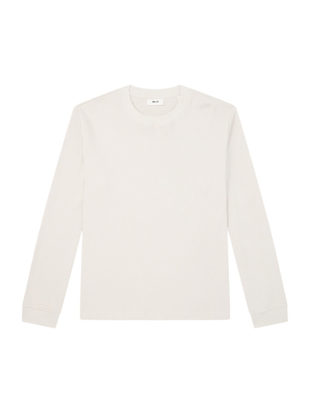 Photo: NN07 - Jett 30035 Waffle-Knit Organic Cotton Sweater - Neutrals
