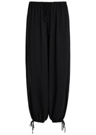 Tove Estelia Draped Barrel-leg Crepe Trousers Black