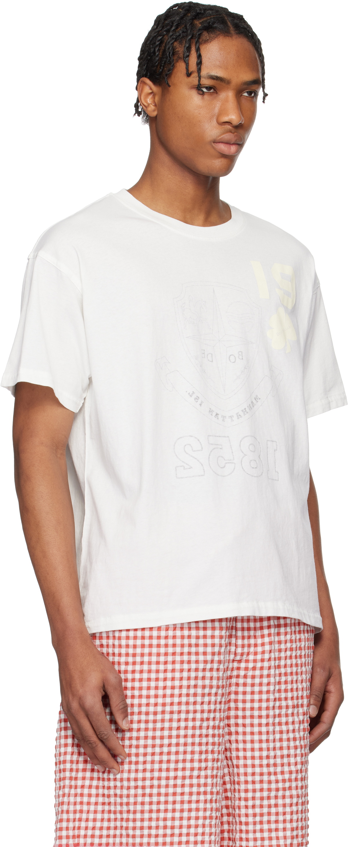 Bode Off-White Crest Reversible T-shirt Bode