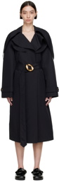 JW Anderson Black Cotton Trench Coat