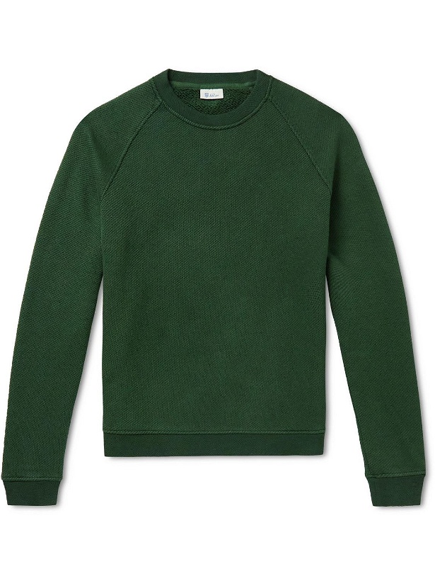 Photo: Schiesser - Jan Textured Organic Cotton-Blend Sweatshirt - Green