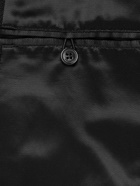 SAINT LAURENT - Teddy Slim-Fit Leather-Trimmed Wool-Blend Bomber Jacket - Black
