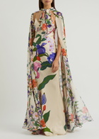 Borgo DE Nor Ara Floral-print Silk-chiffon Cape - Multicoloured - One Size