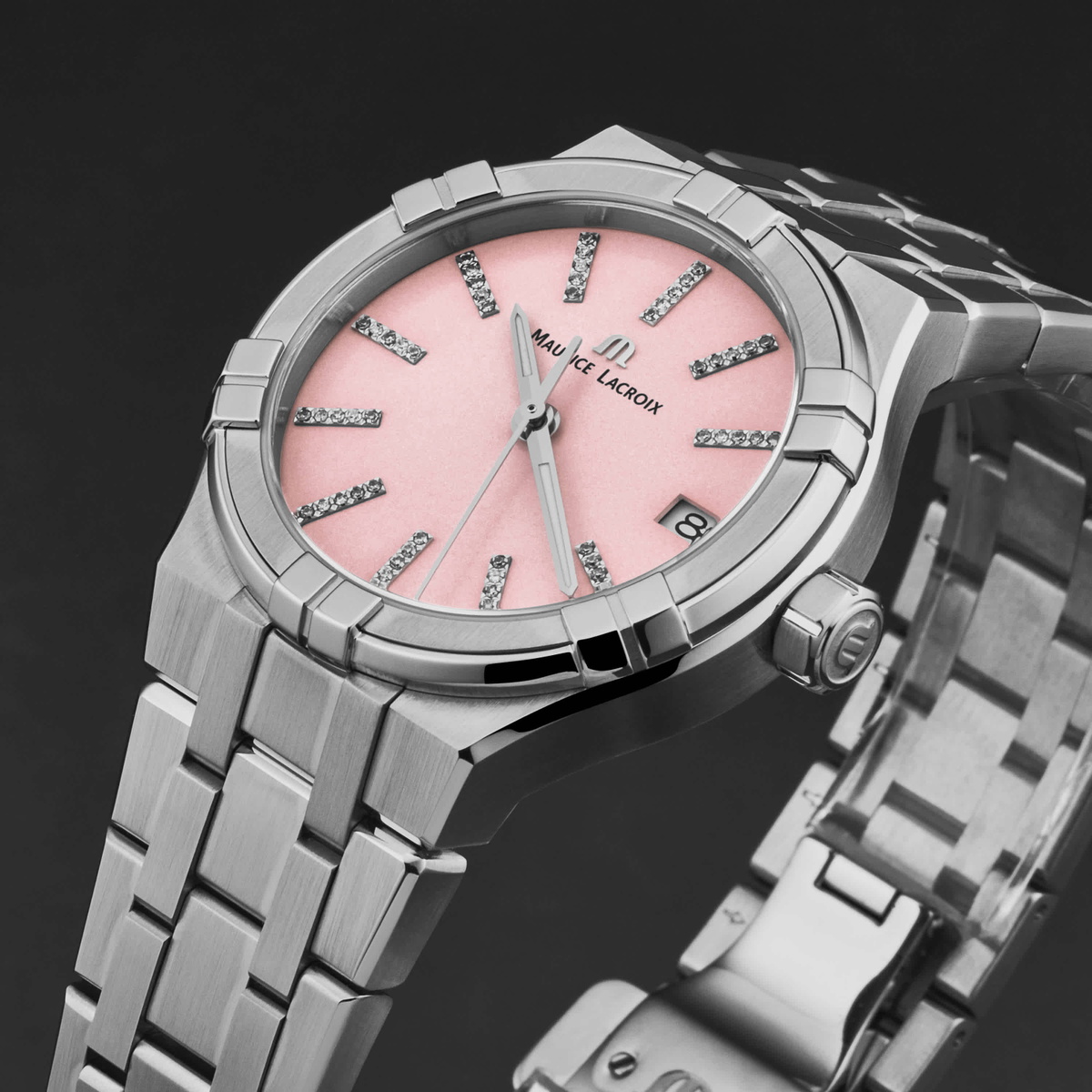 Maurice Lacroix Aikon Quartz Pink Dial Watch AI1106-SS002-550-1