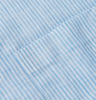 Frescobol Carioca - Thomaz Camp-Collar Striped Linen Shirt - Blue