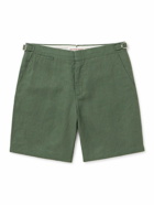 Orlebar Brown - Norwich Straight-Leg Linen Shorts - Green