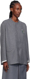 AO Yes Gray Melton Round Collar Jacket