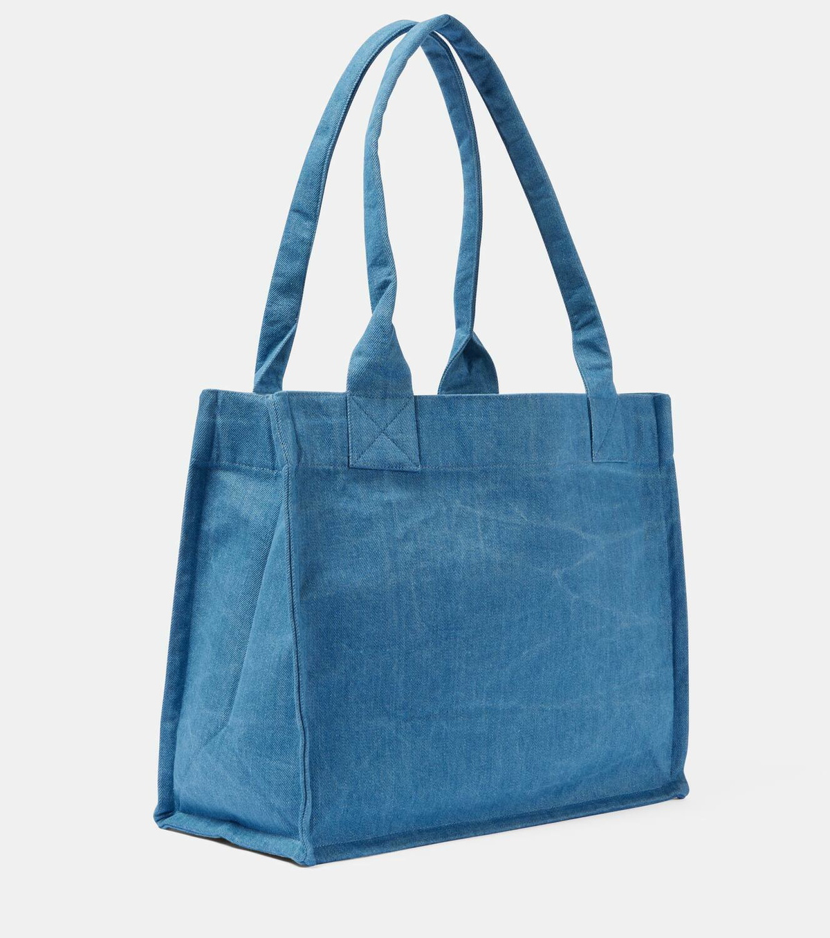 【送料&関税込】Ganni Denim Logo Tote Bag With 9 Ganni Logo denim tote bag GANNI