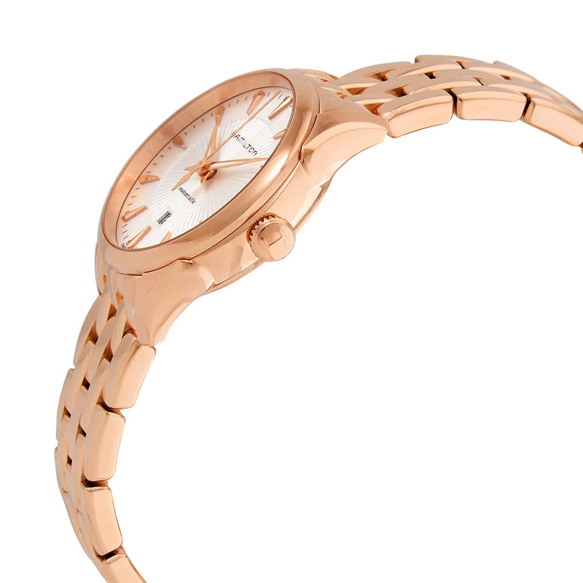 Hamilton Quartz Silver Dial Rose Gold PVD Ladies Watch H42245151