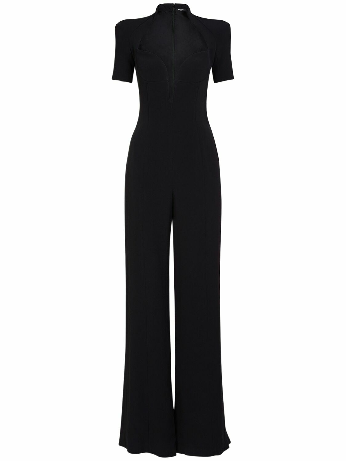 BALMAIN - Open Neck Tailored Crepe Jumpsuit