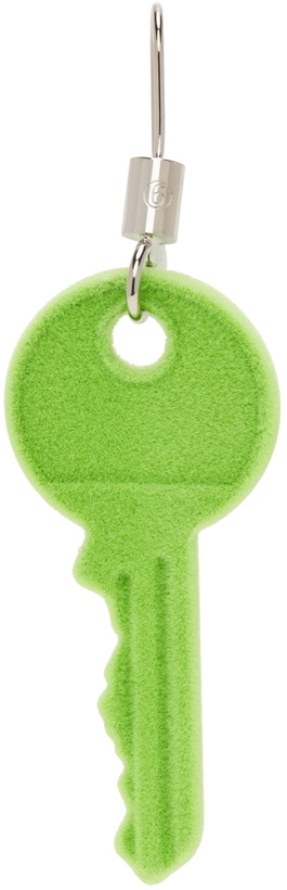 Photo: MM6 Maison Margiela Green Flocked Key Single Earring