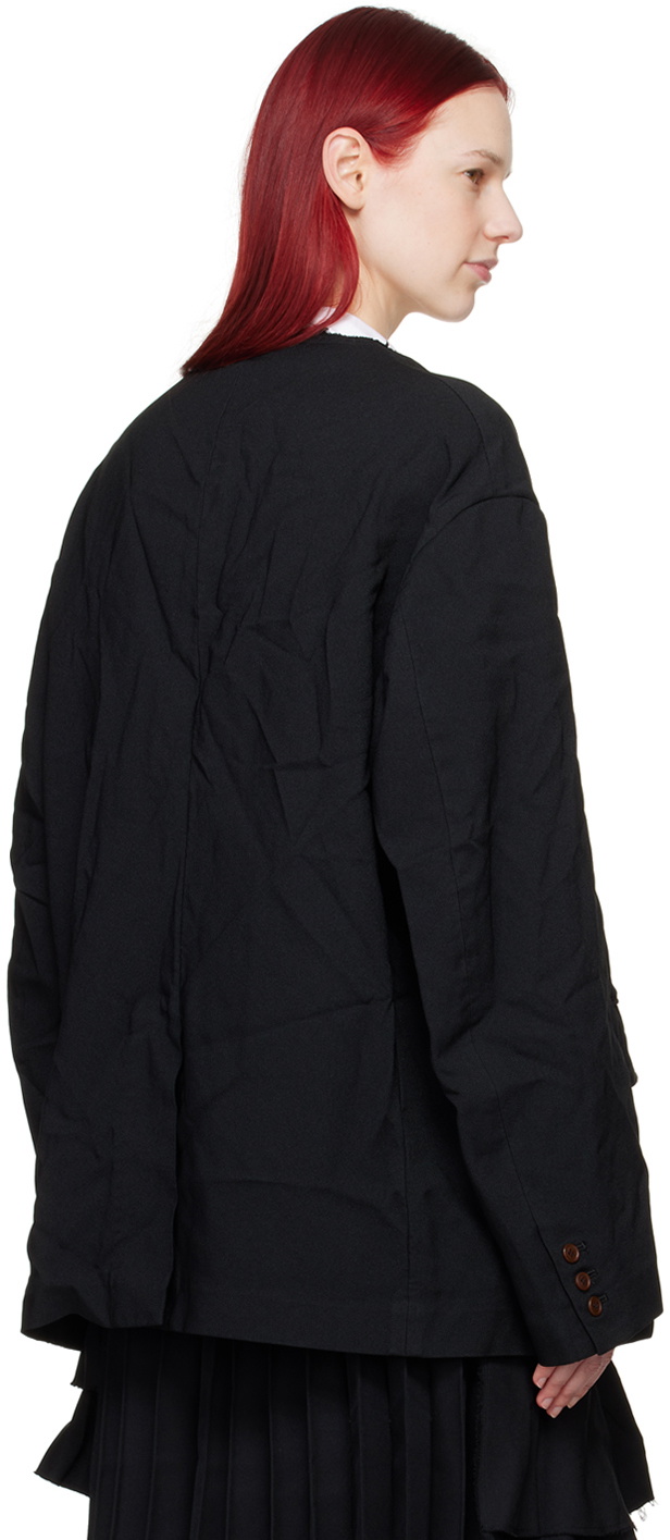 Black Comme des Garçons Black Raw Edge Blazer