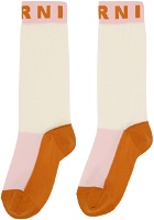 Marni Off-White Colorblocked Socks