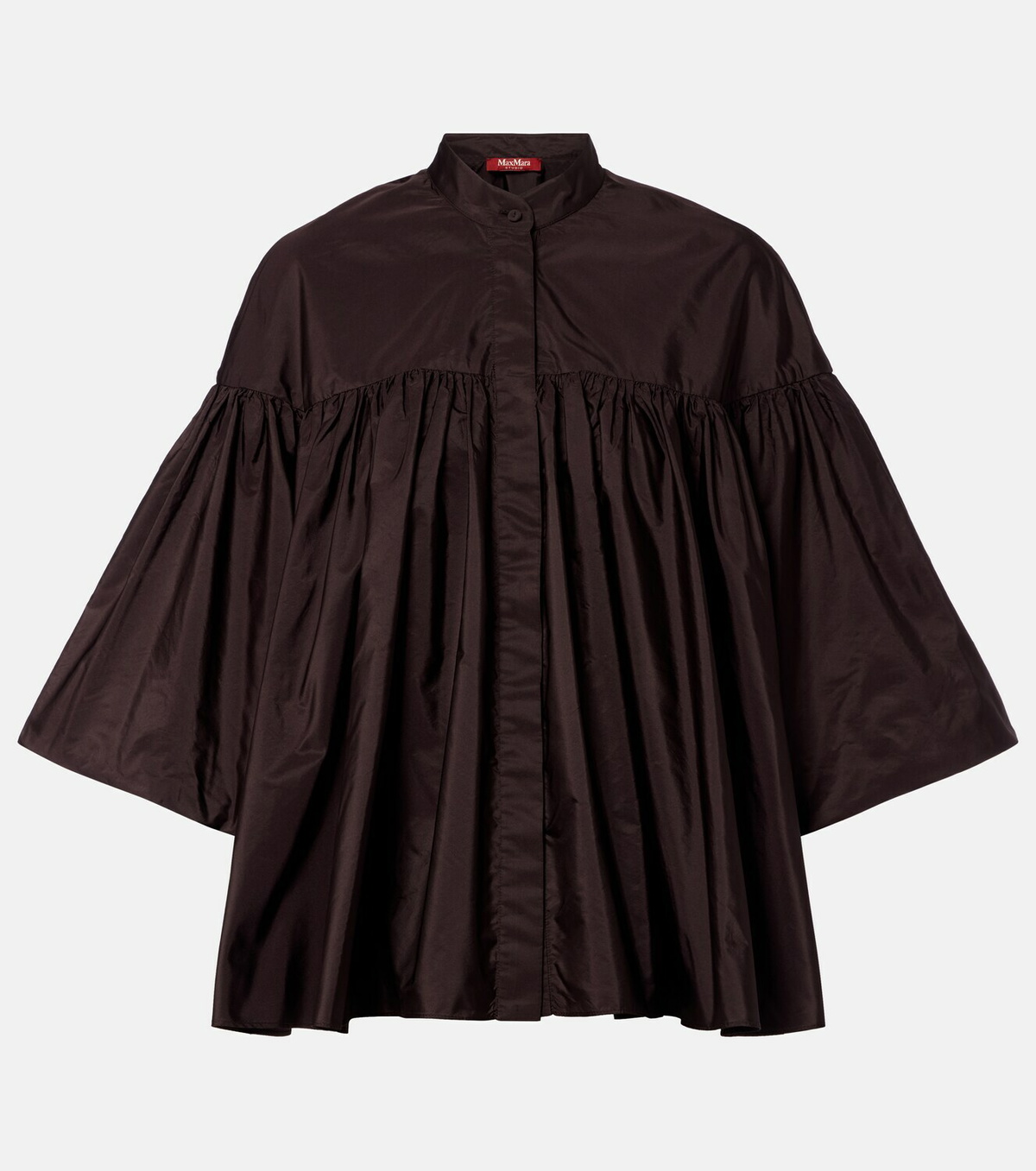 Max Mara Gathered taffeta shirt