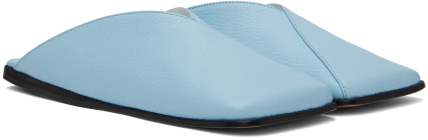 MM6 Maison Margiela Blue Square Toe Slippers