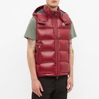 Moncler Men's Bormes Hooded Gilet in Burgundy