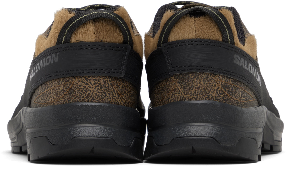 Salomon Brown X-ALP Low Distressed Leather Sneakers Salomon