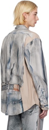 Y/Project Beige & Blue Trompe L'oeil Shirt