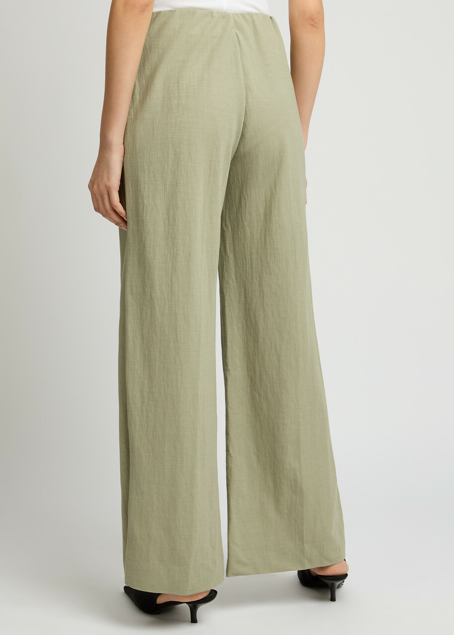 Harris Wharf London Wide-leg Trousers Sage