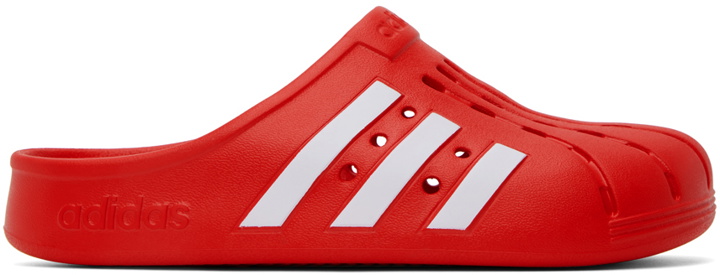 Photo: adidas Originals Red Adilette Clogs