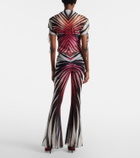 Roberto Cavalli Printed sheer flared pants