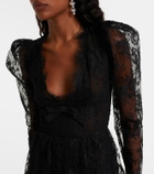 Alessandra Rich Bow-detail lace minidress