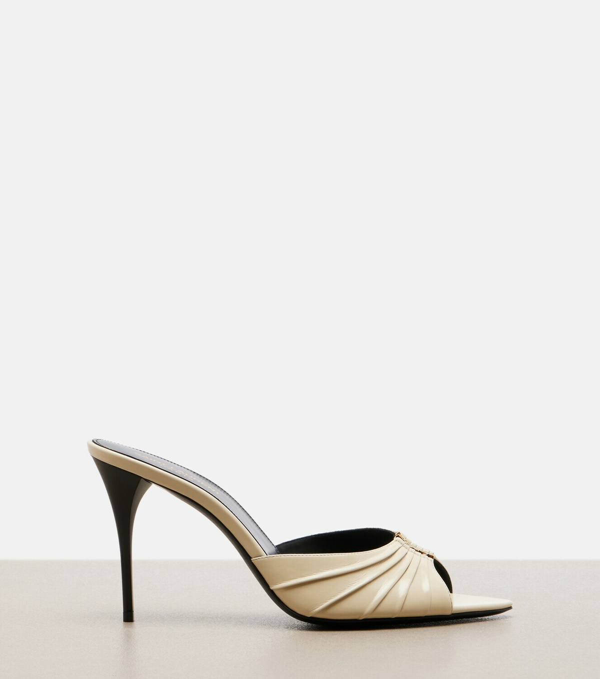 Saint Laurent Babylone Cassandre leather mules