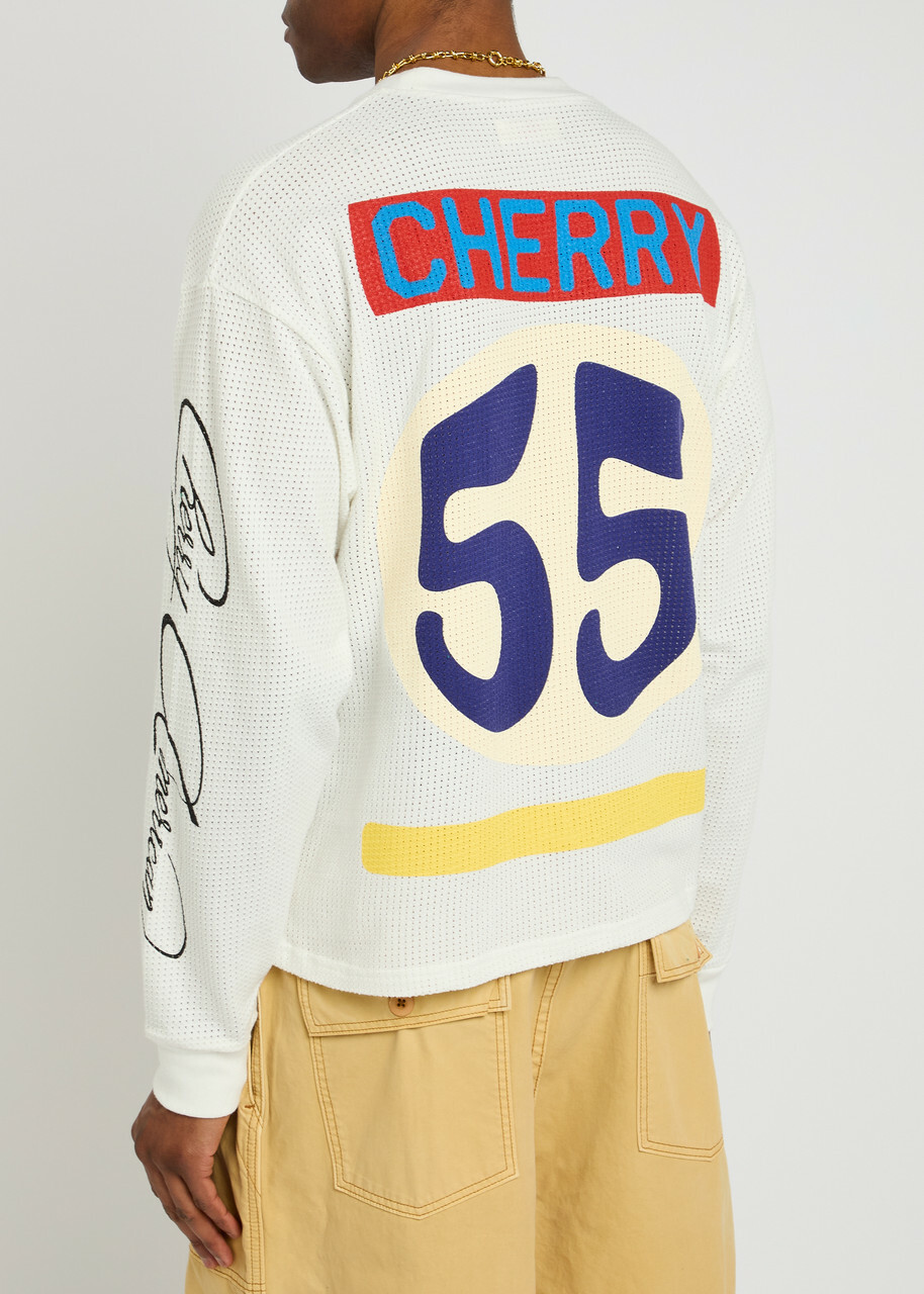 Cherry Los Angeles Mesh Moto Cotton-mesh T-shirt White CHERRY LA