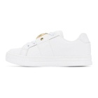 Versace Jeans Couture White and Gold Buckle Sneakers