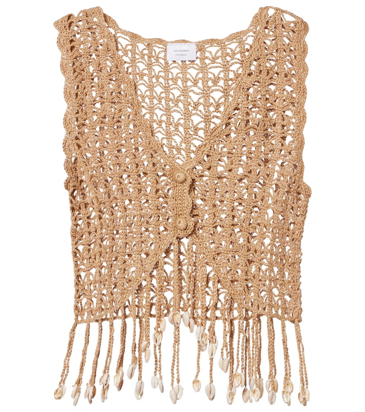 Photo: Anna Kosturova Crochet fringed cotton crop top