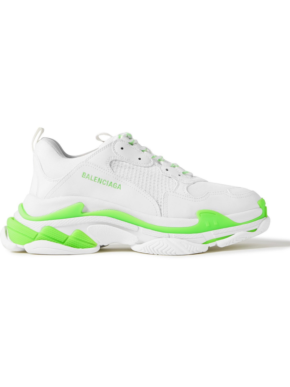 Triple S Mesh and Faux Leather Sneakers