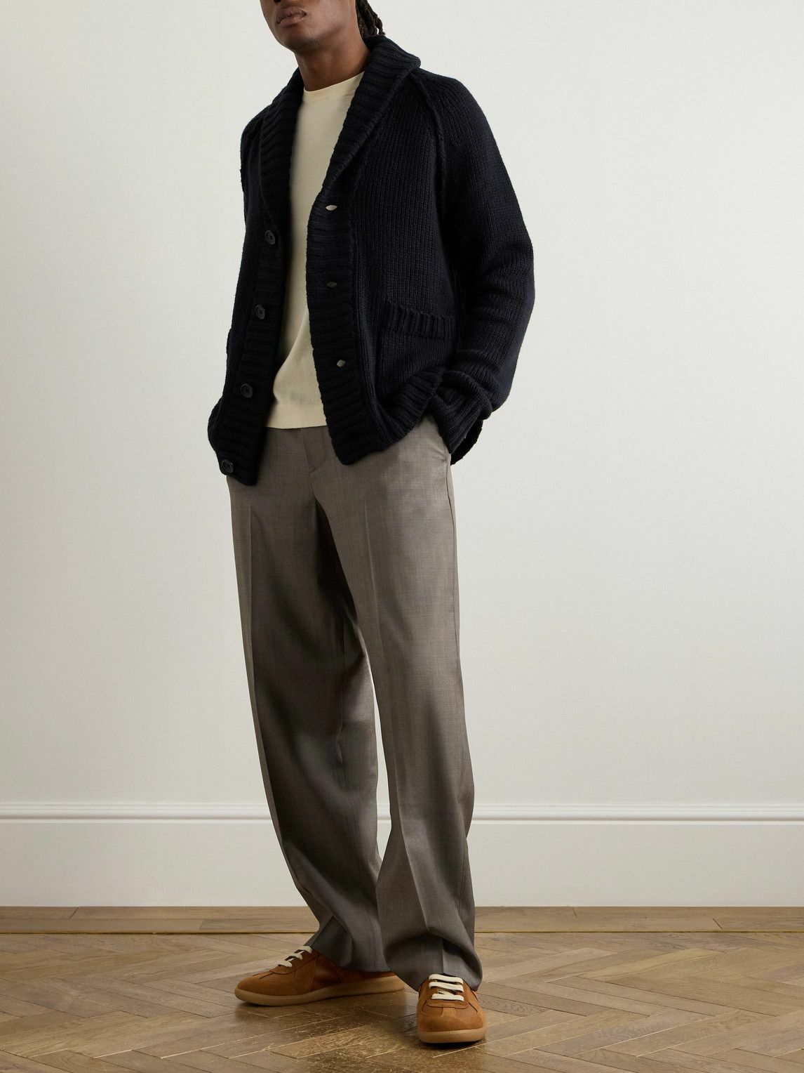 James Perse - Shawl-Collar Cotton-Blend Cardigan - Black James Perse