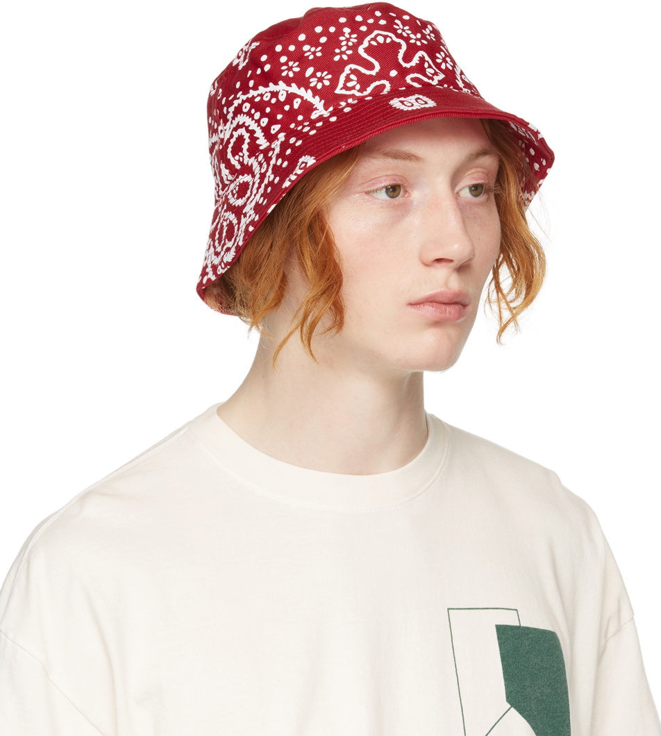 Rhude Red Paisley Rhepurposed Bucket Hat Rhude