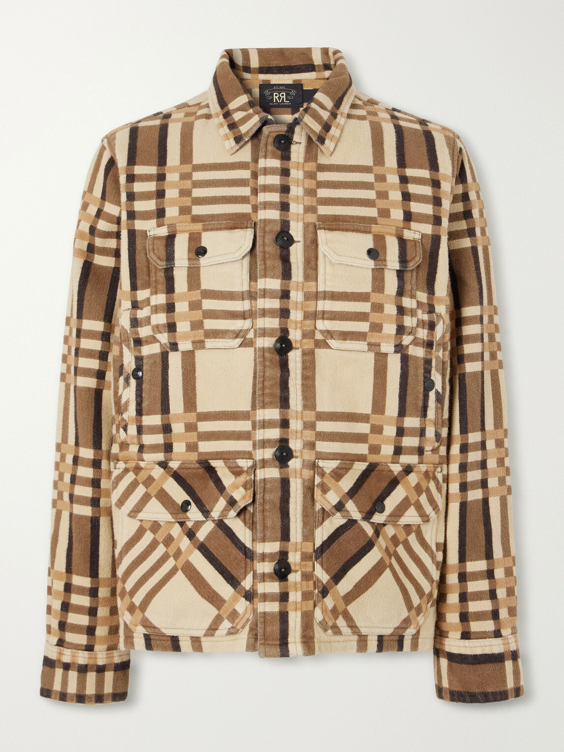 RRL - Checked Cotton-Jacquard Shirt - Brown
