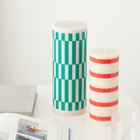 HAY Column Candle Large in Light Grey/Green