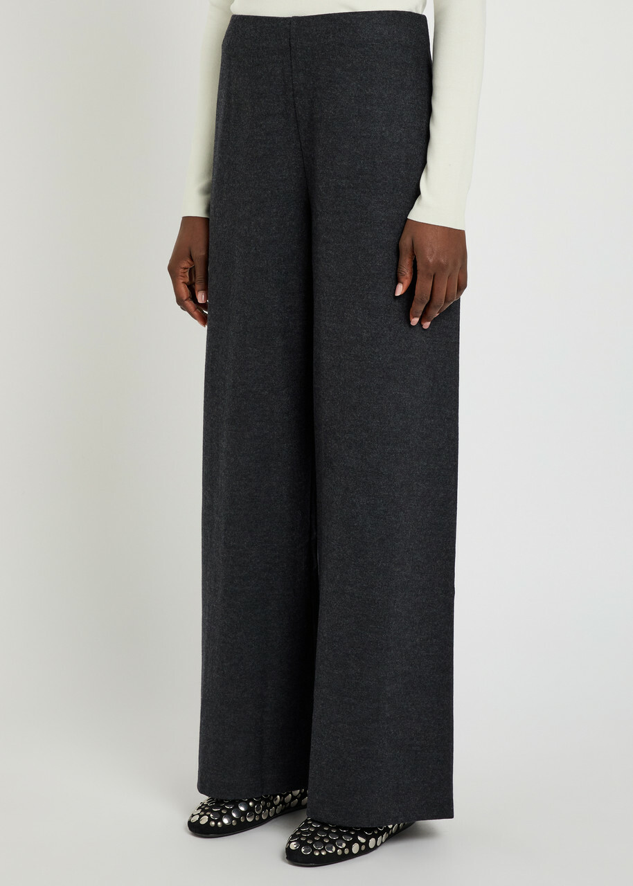Eileen Fisher Wide-leg Wool Trousers Charcoal