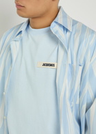 Jacquemus Le T-shirt Gros Grain Cotton T-shirt Light Blue