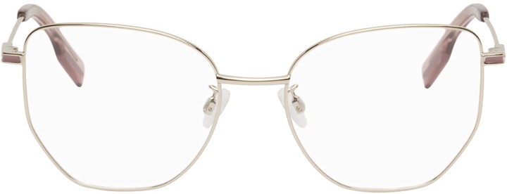 Photo: MCQ Gold & Pink Cat-Eye Glasses