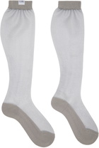 MM6 Maison Margiela Gray Sheer Knee-High Socks